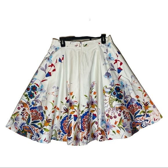 Vintage Petrune of Ithaca White Floral Circle Skirt New With Tags Large L Rare - Picture 2 of 16